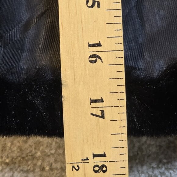 Caracilia Black Faux Fur Stole Shoulder Wrap Soft Festive Glam Party Lined Sz L - Picture 5 of 9